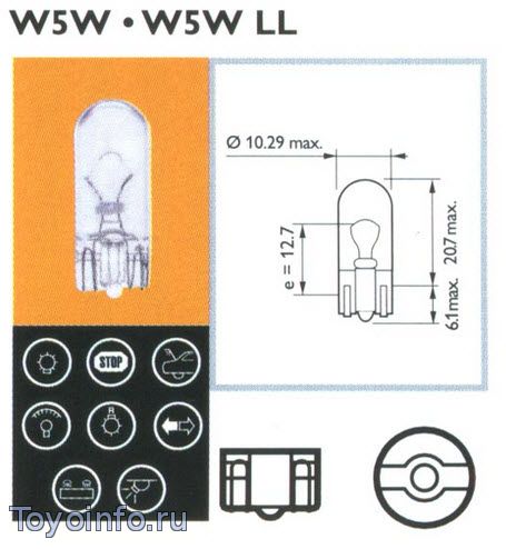 Лампа W3W, W5W